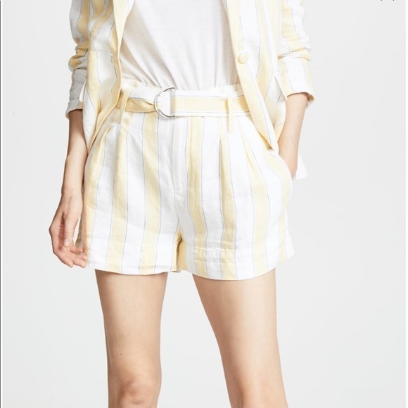 Frame Linen Golden Haze Stripe Short - Picture 1 of 10
